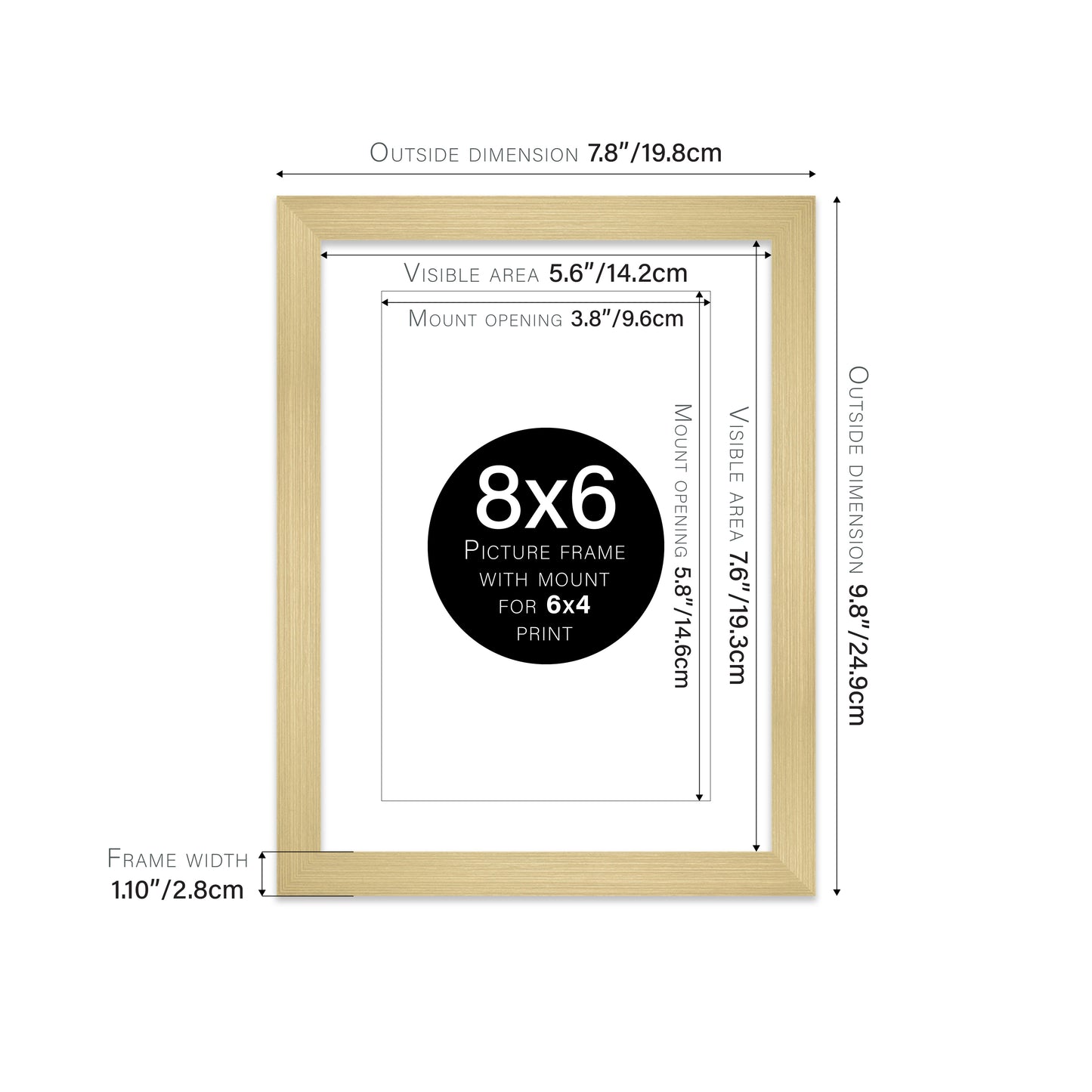 Gold Picture Frame 28mm Edge