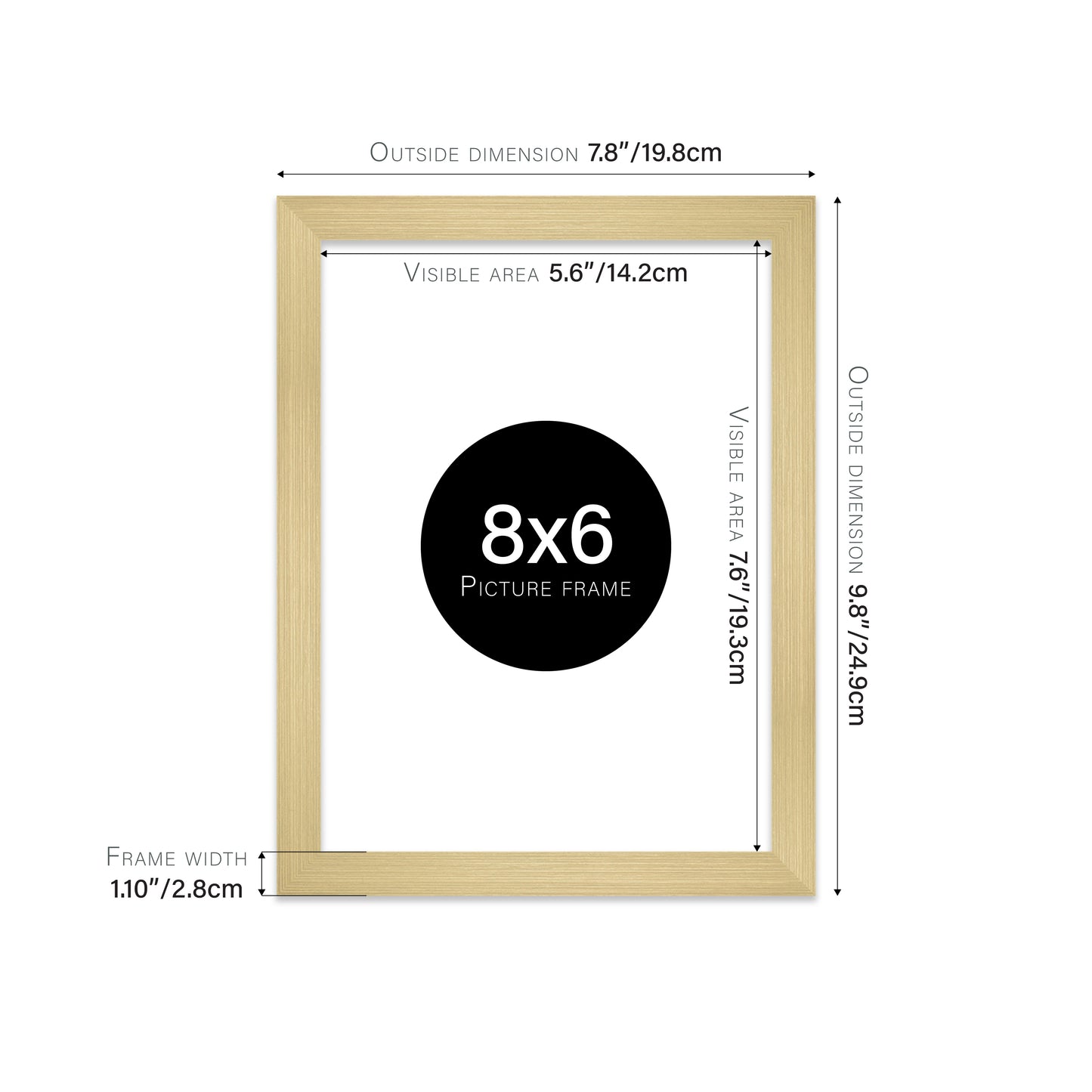 Gold Picture Frame 28mm Edge