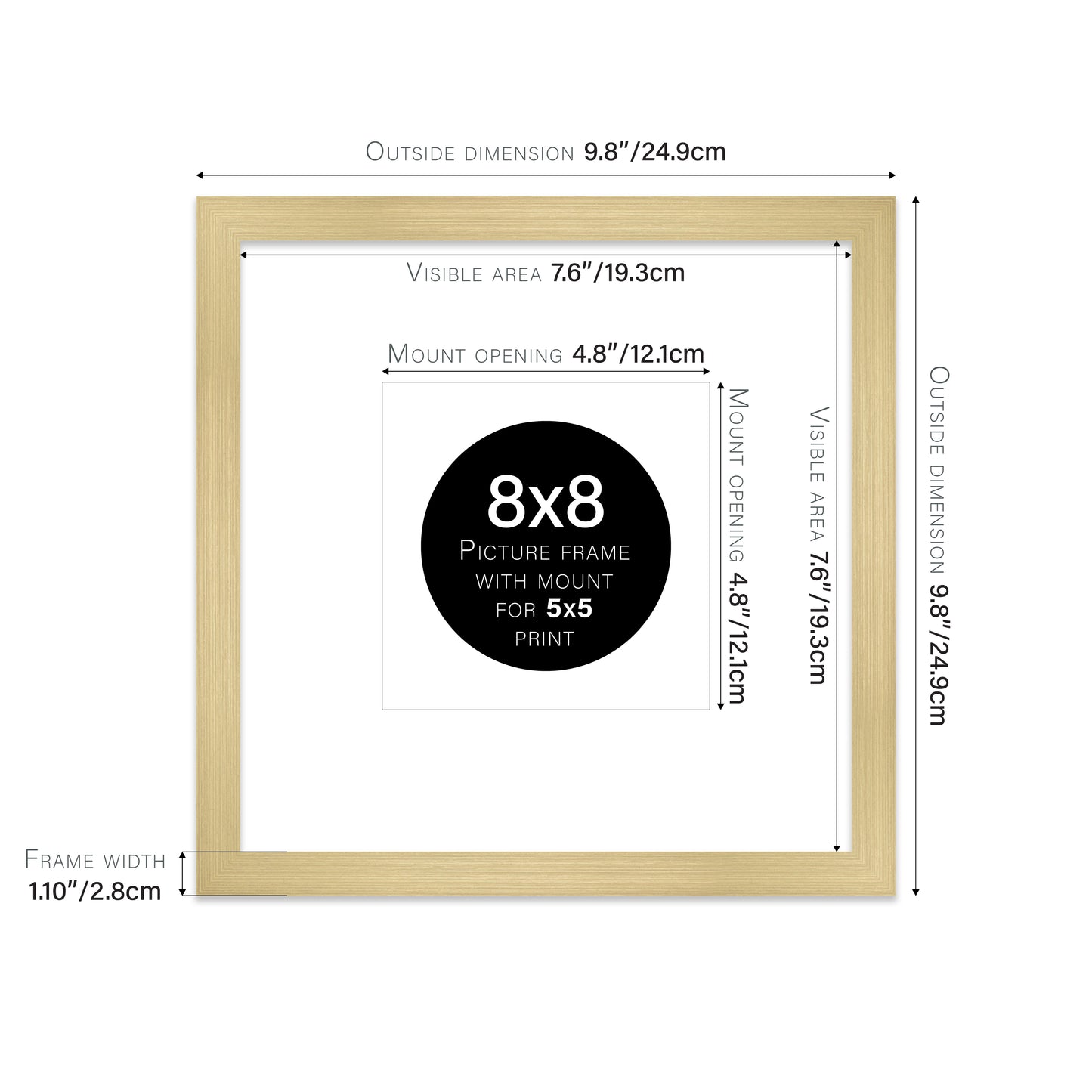 Gold Picture Frame 28mm Edge