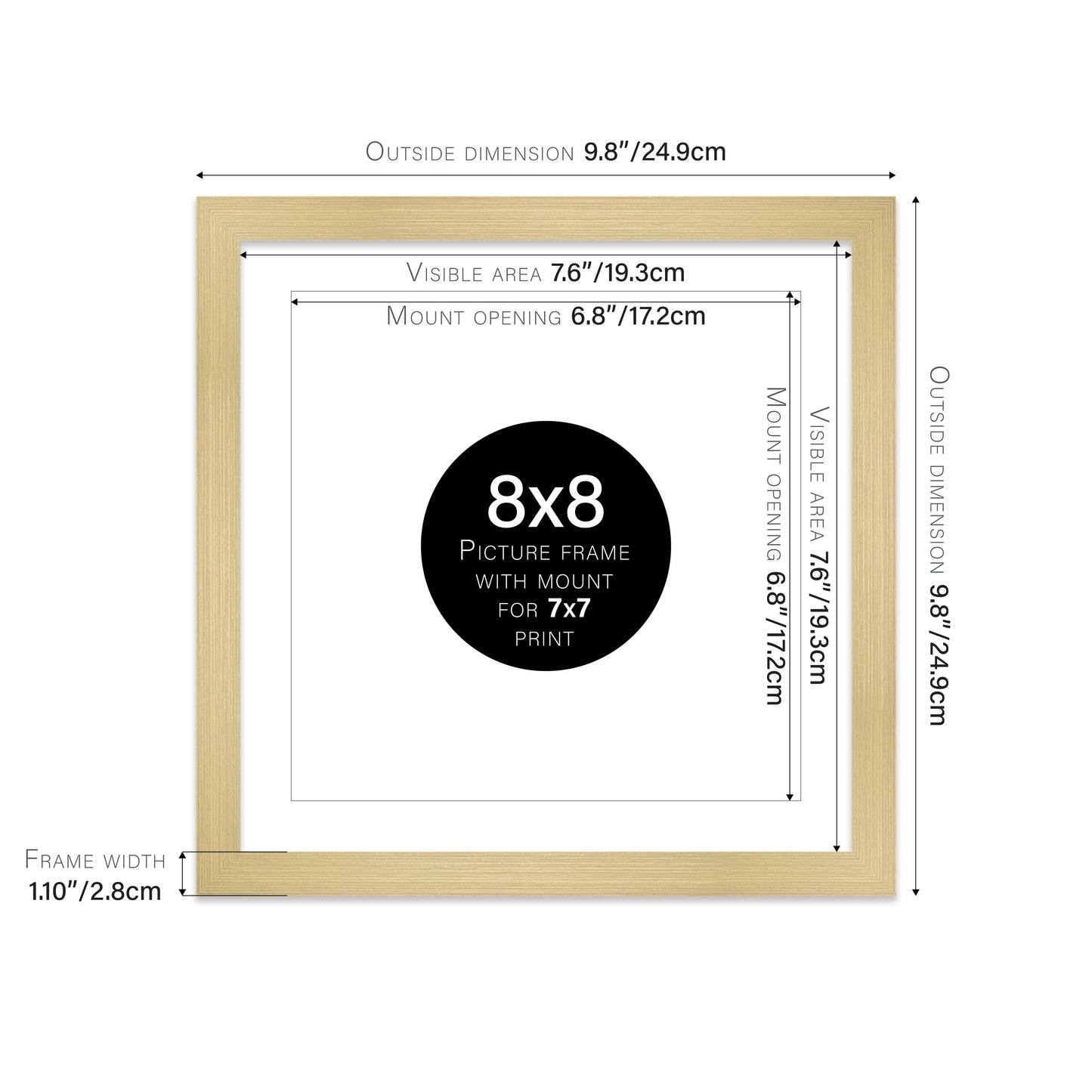 Gold Picture Frame 28mm Edge