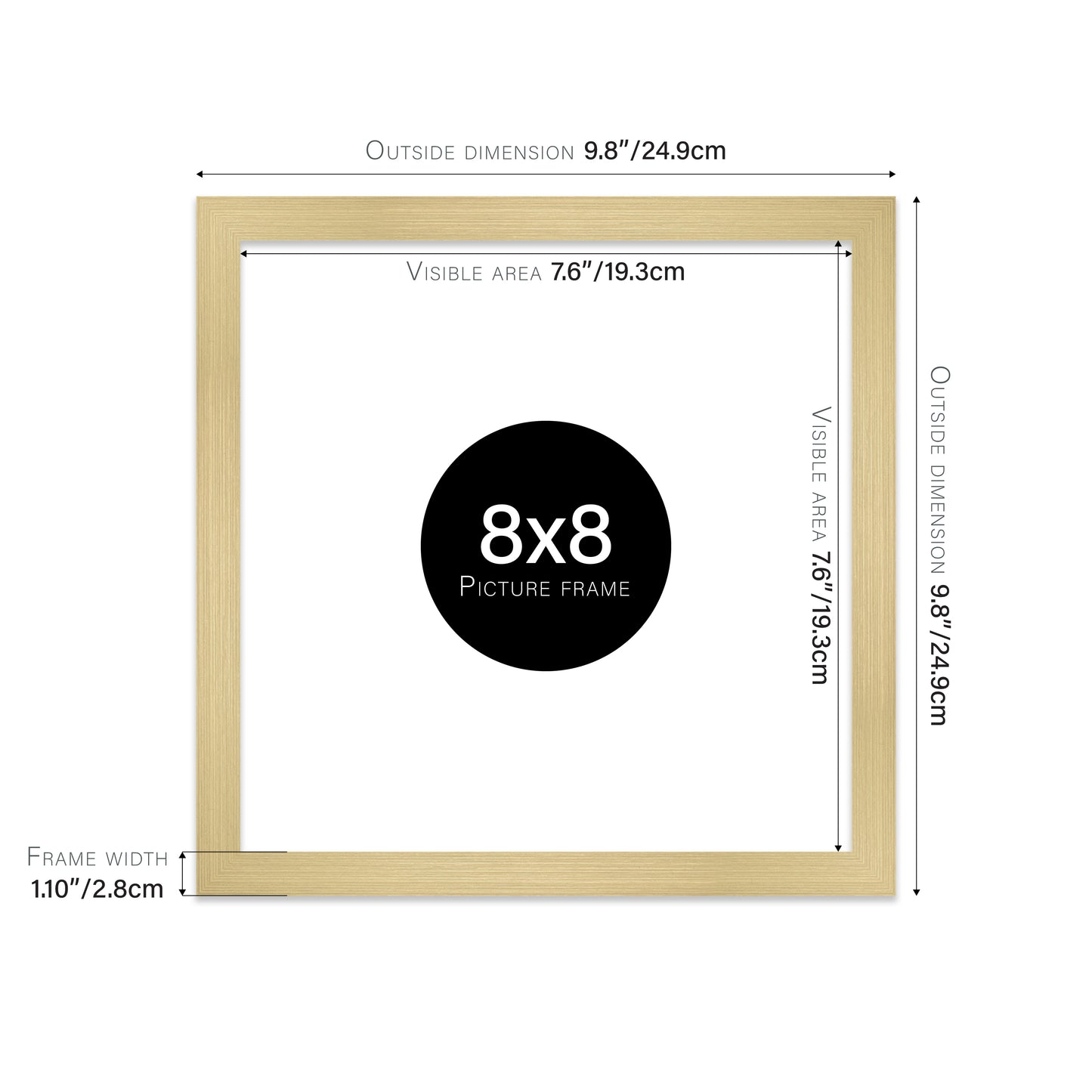Gold Picture Frame 28mm Edge