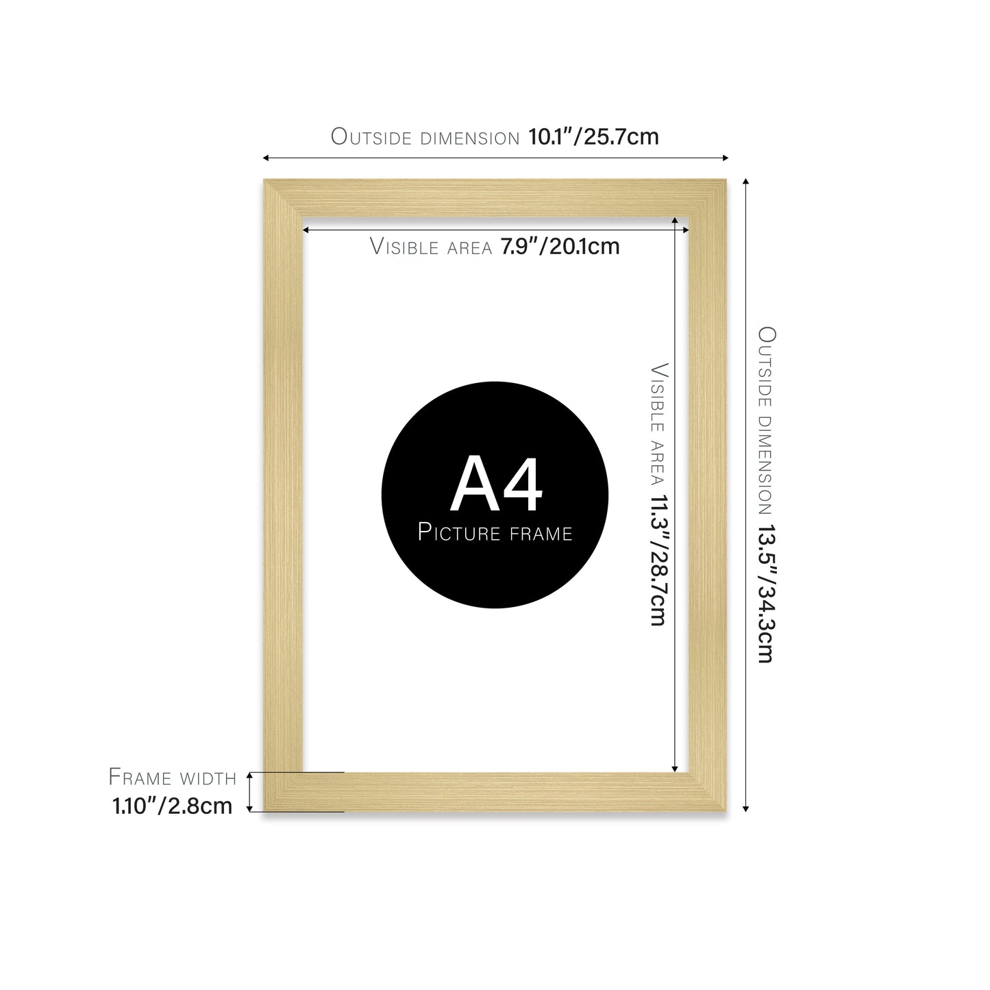 Gold Picture Frame 28mm Edge