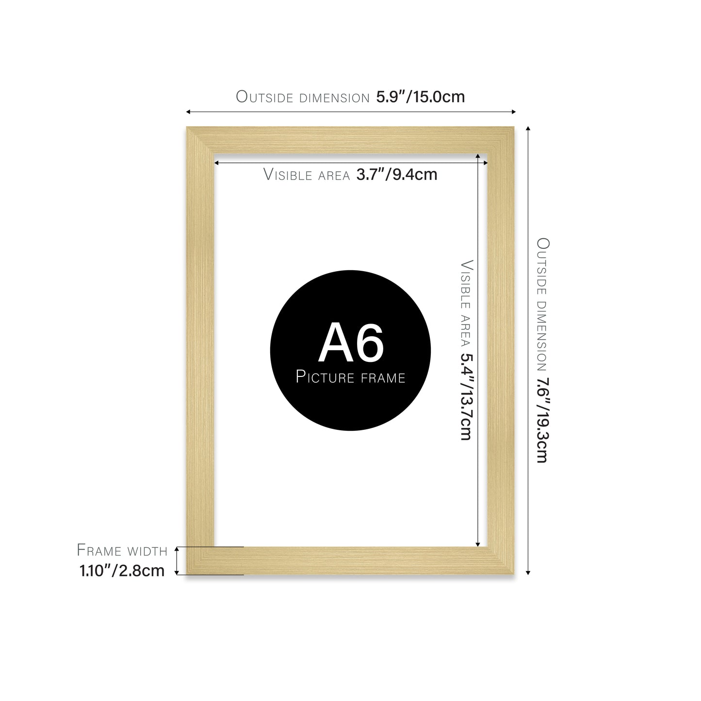 Gold Picture Frame 28mm Edge