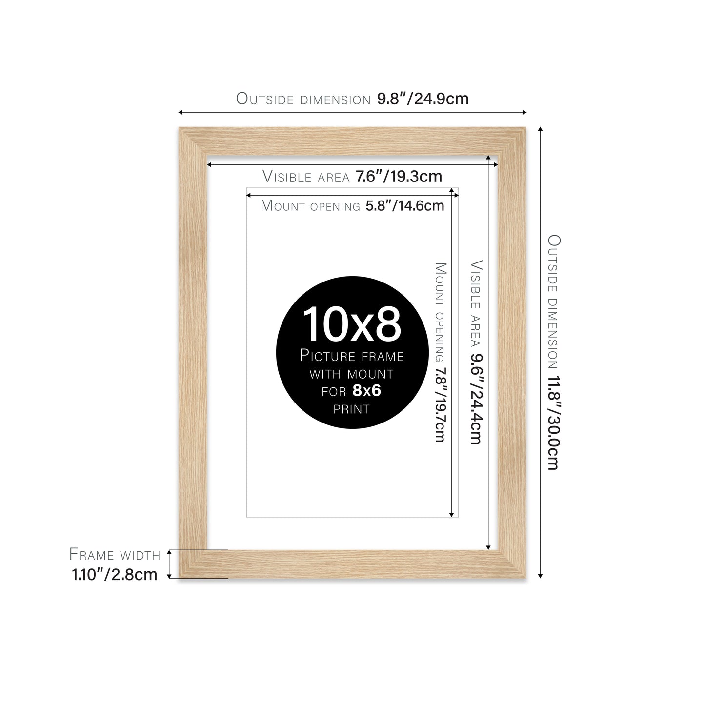 Oak Picture Frame 28mm Edge