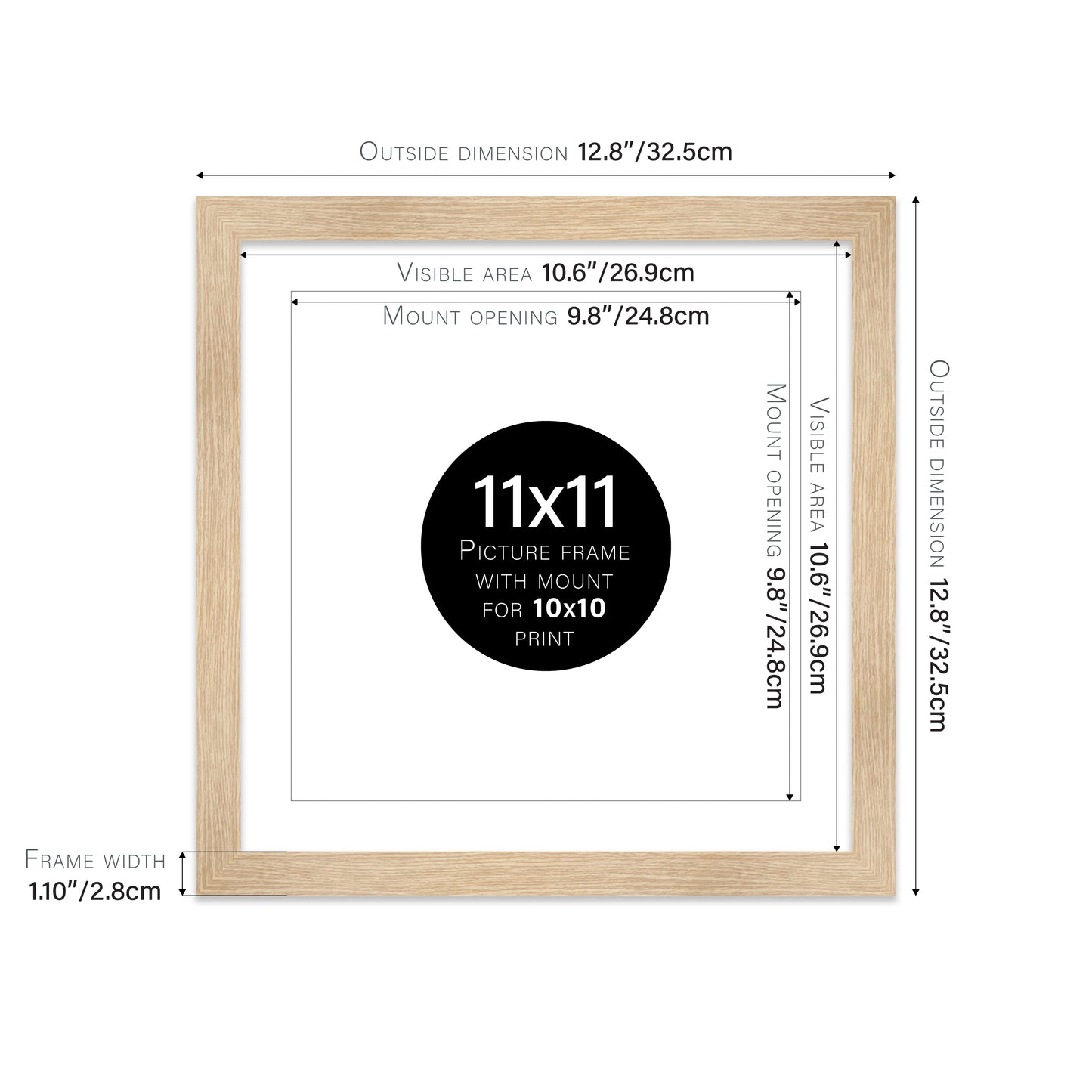 Oak Picture Frame 28mm Edge