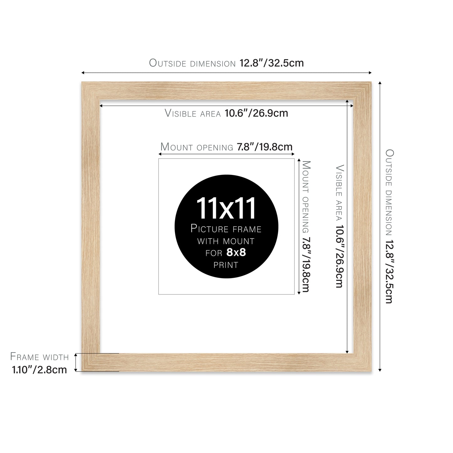 Oak Picture Frame 28mm Edge