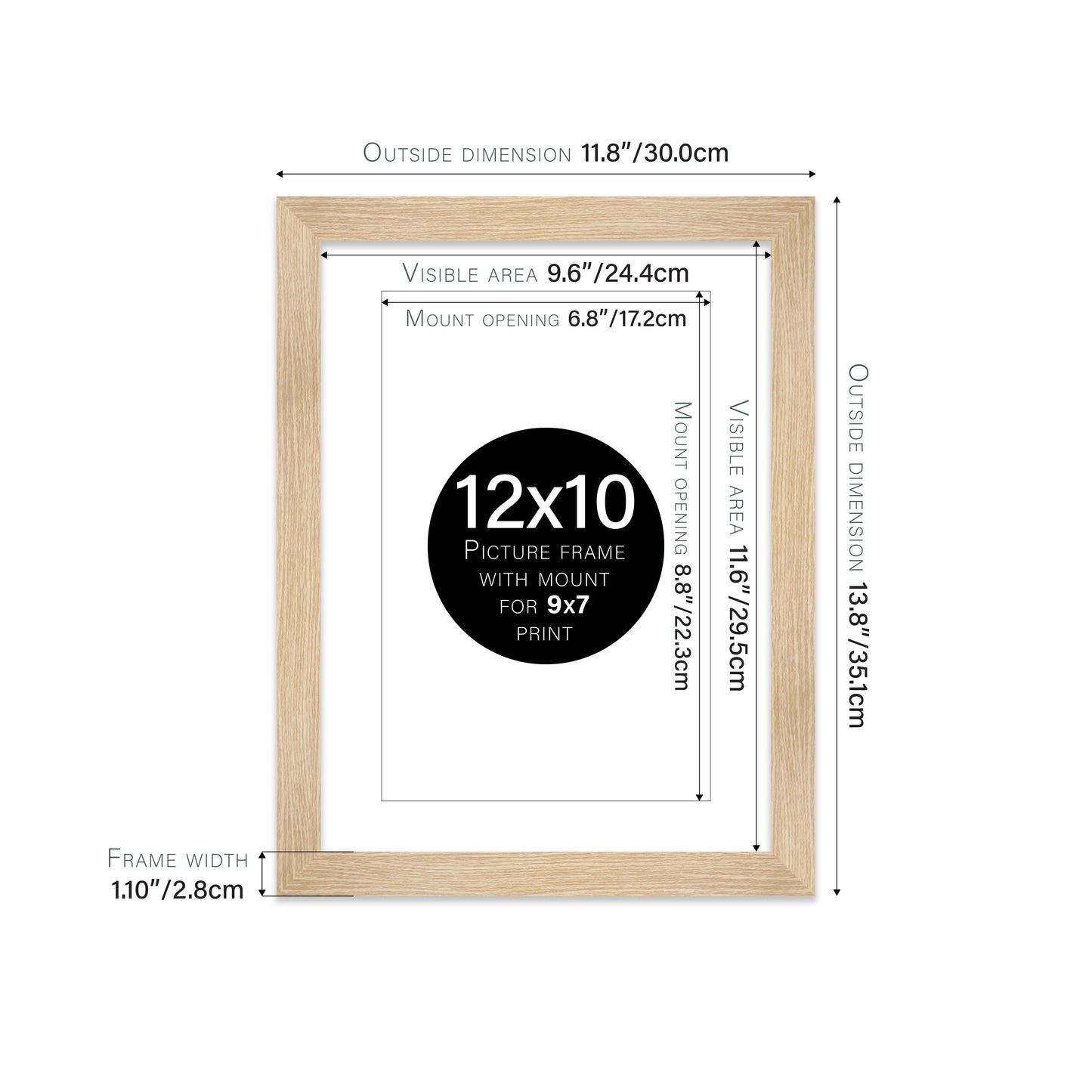 Oak Picture Frame 28mm Edge