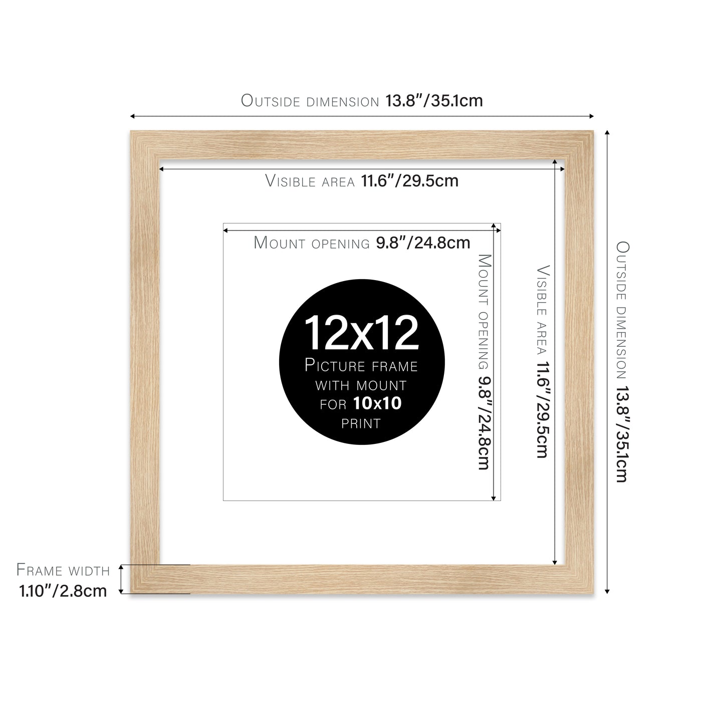 Oak Picture Frame 28mm Edge