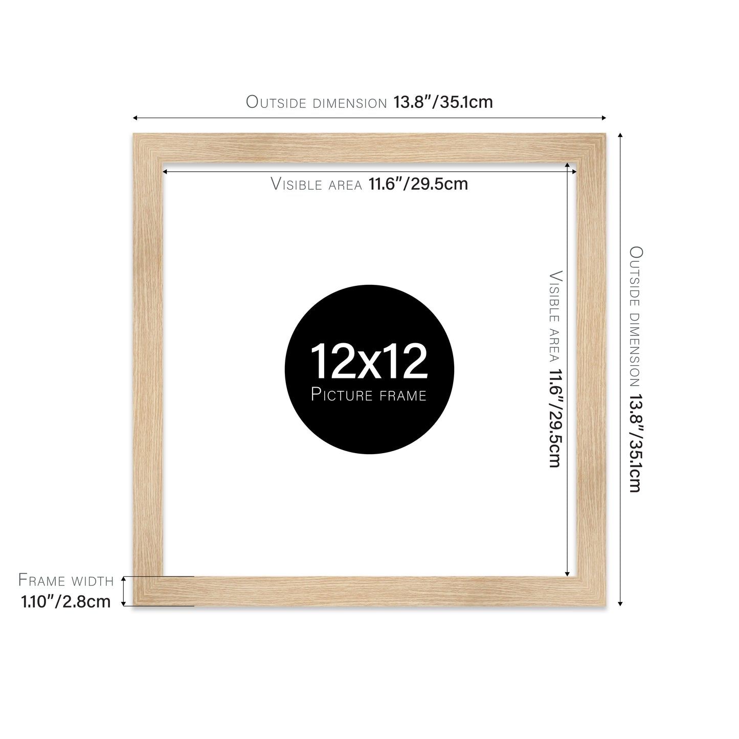 Oak Picture Frame 28mm Edge