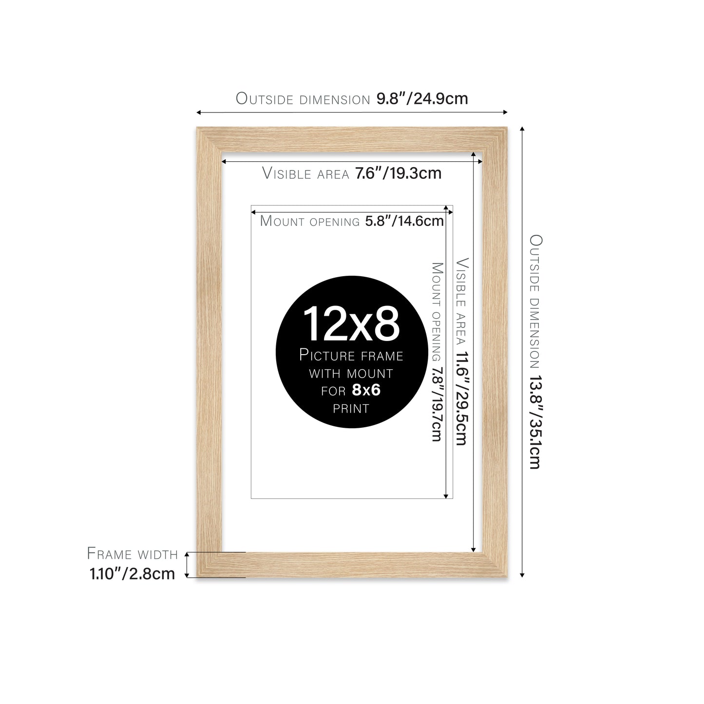 Oak Picture Frame 28mm Edge