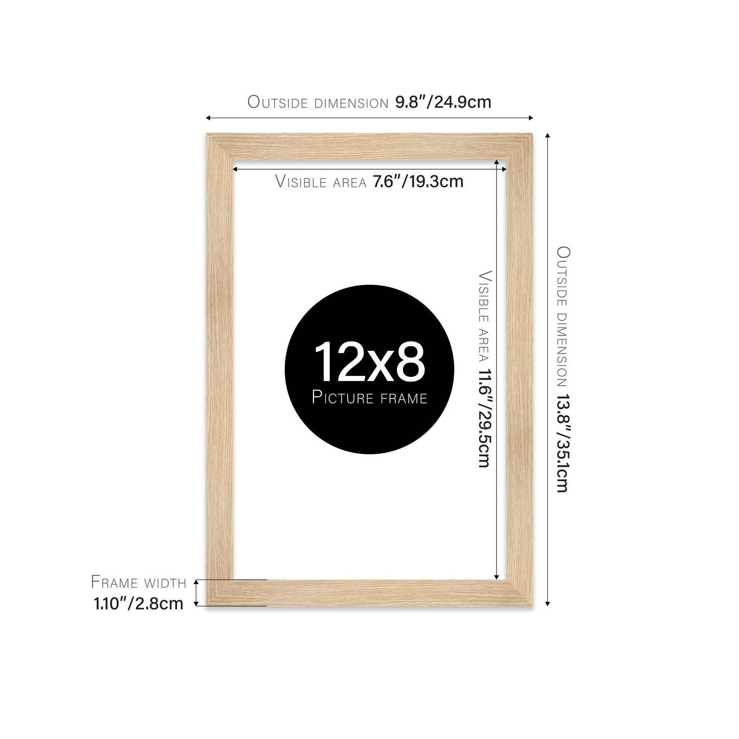 Oak Picture Frame 28mm Edge
