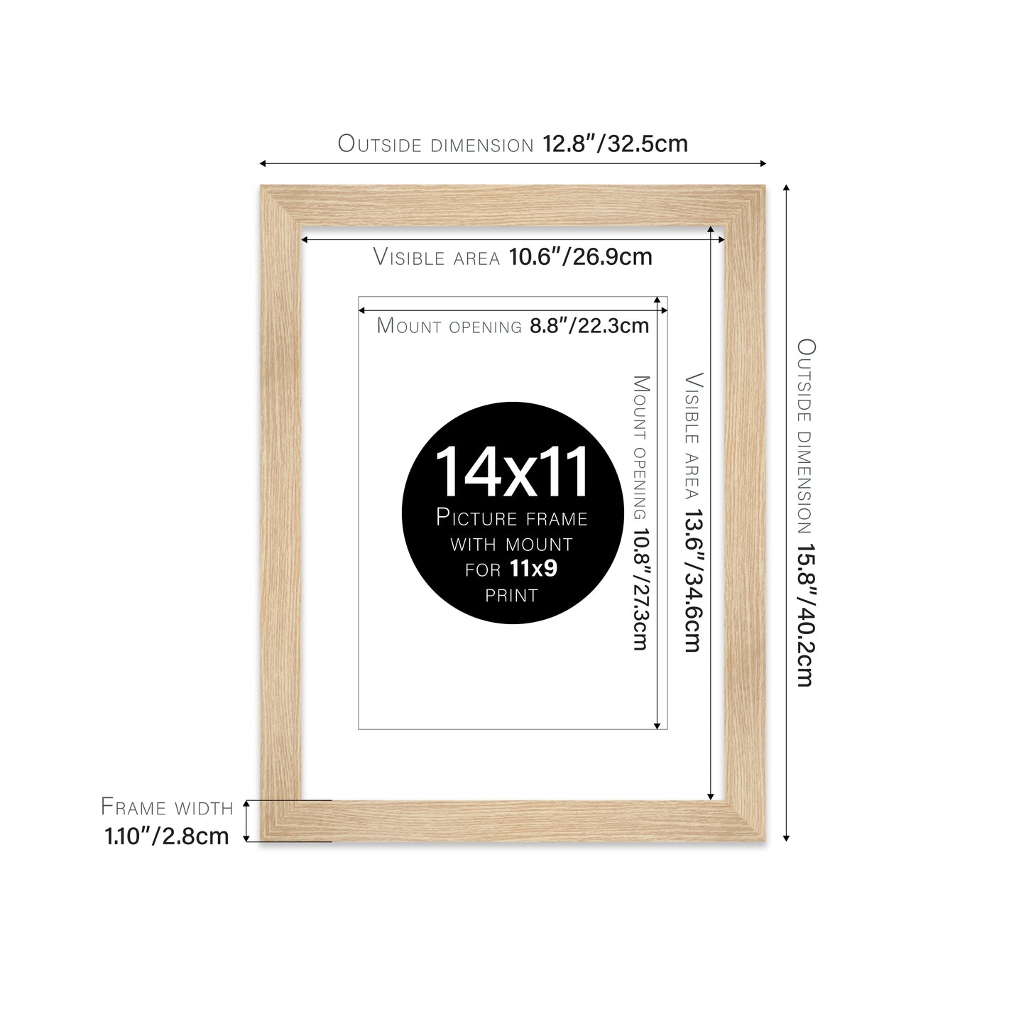 Oak Picture Frame 28mm Edge