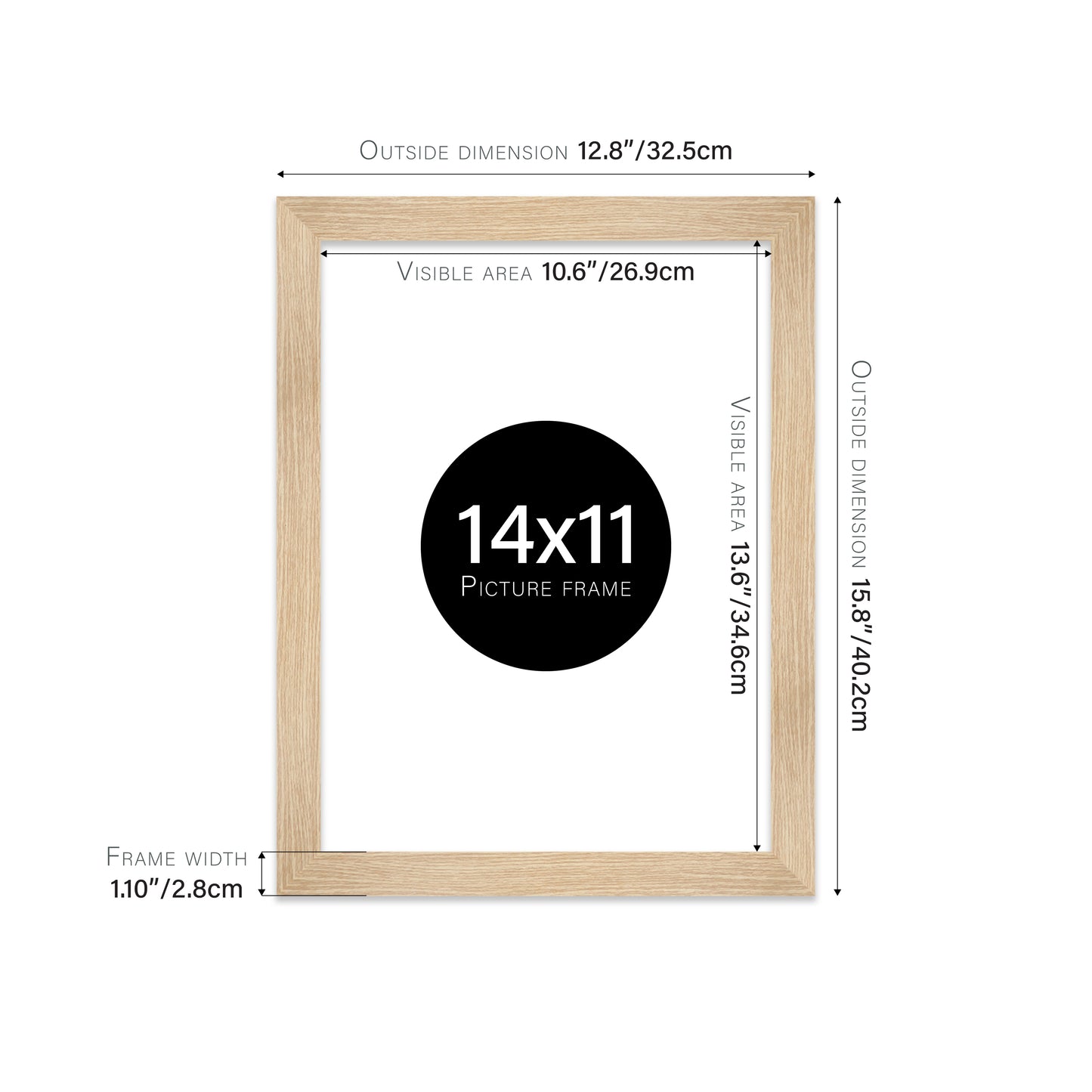 Oak Picture Frame 28mm Edge