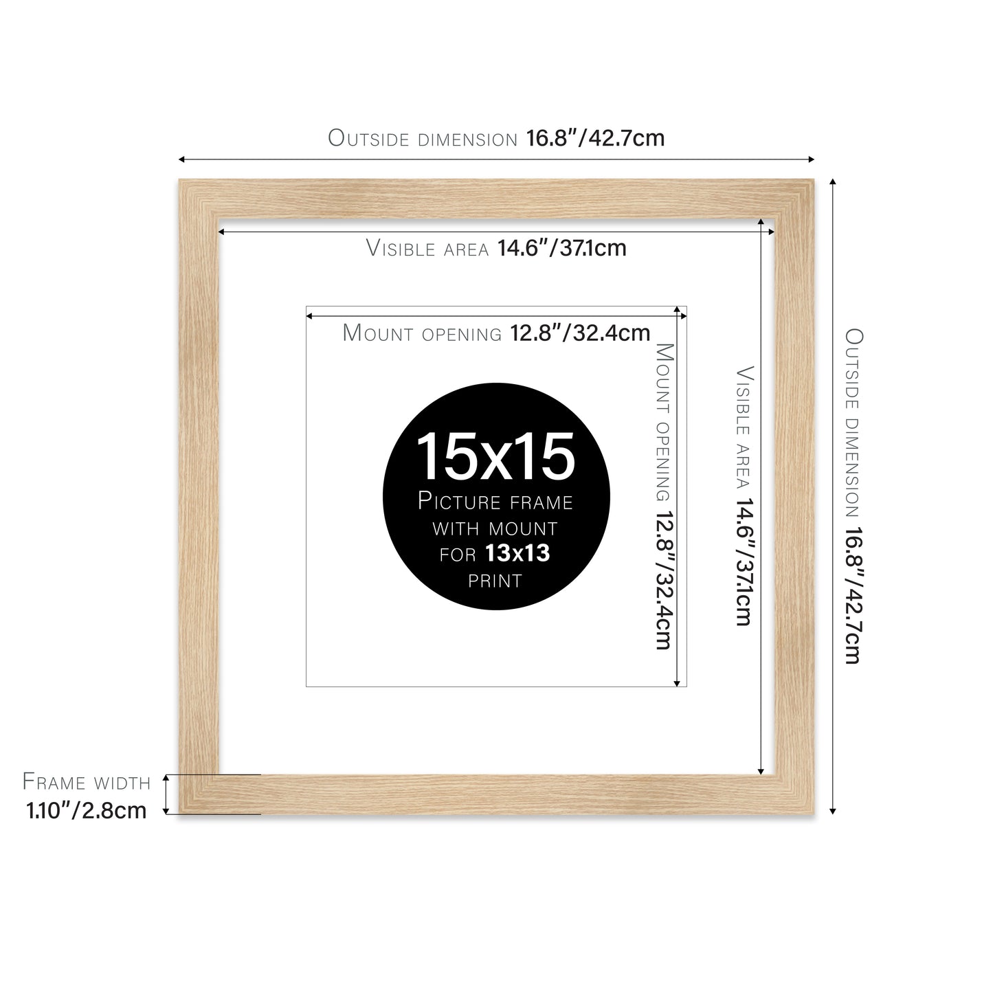 Oak Picture Frame 28mm Edge