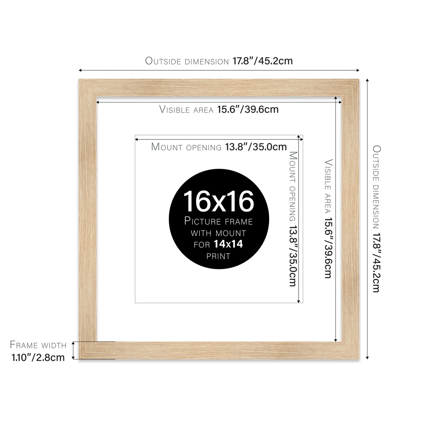 Oak Picture Frame 28mm Edge