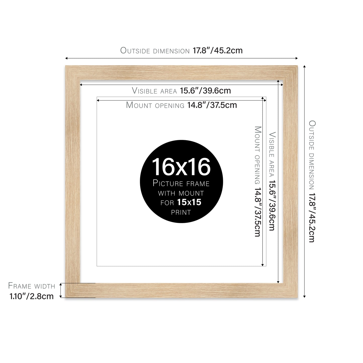 Oak Picture Frame 28mm Edge