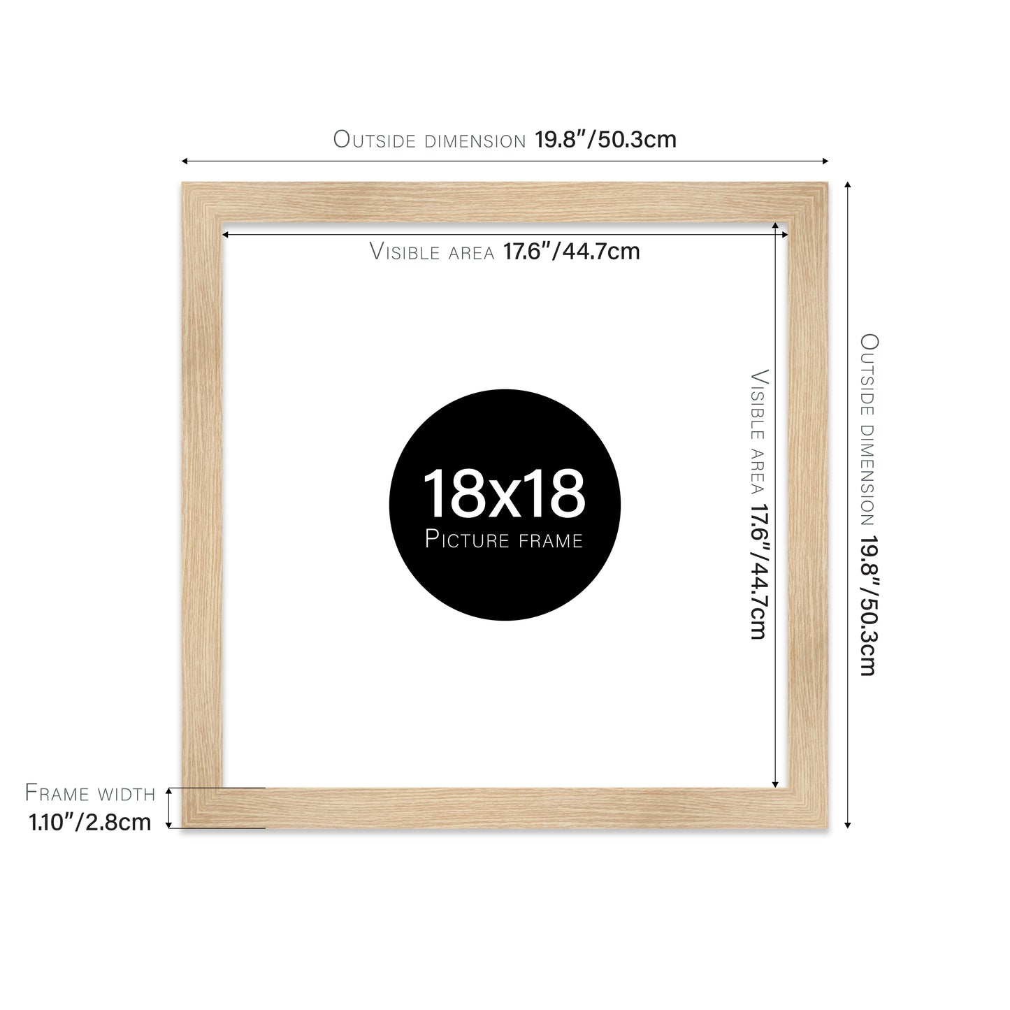 Oak Picture Frame 28mm Edge