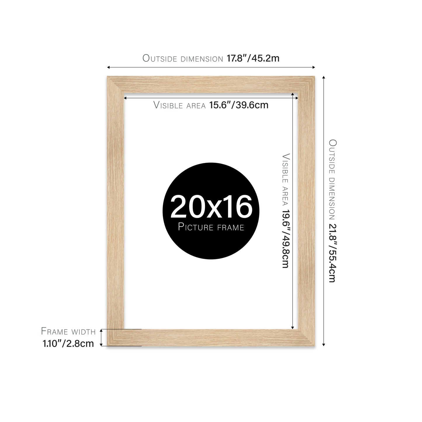 Oak Picture Frame 28mm Edge