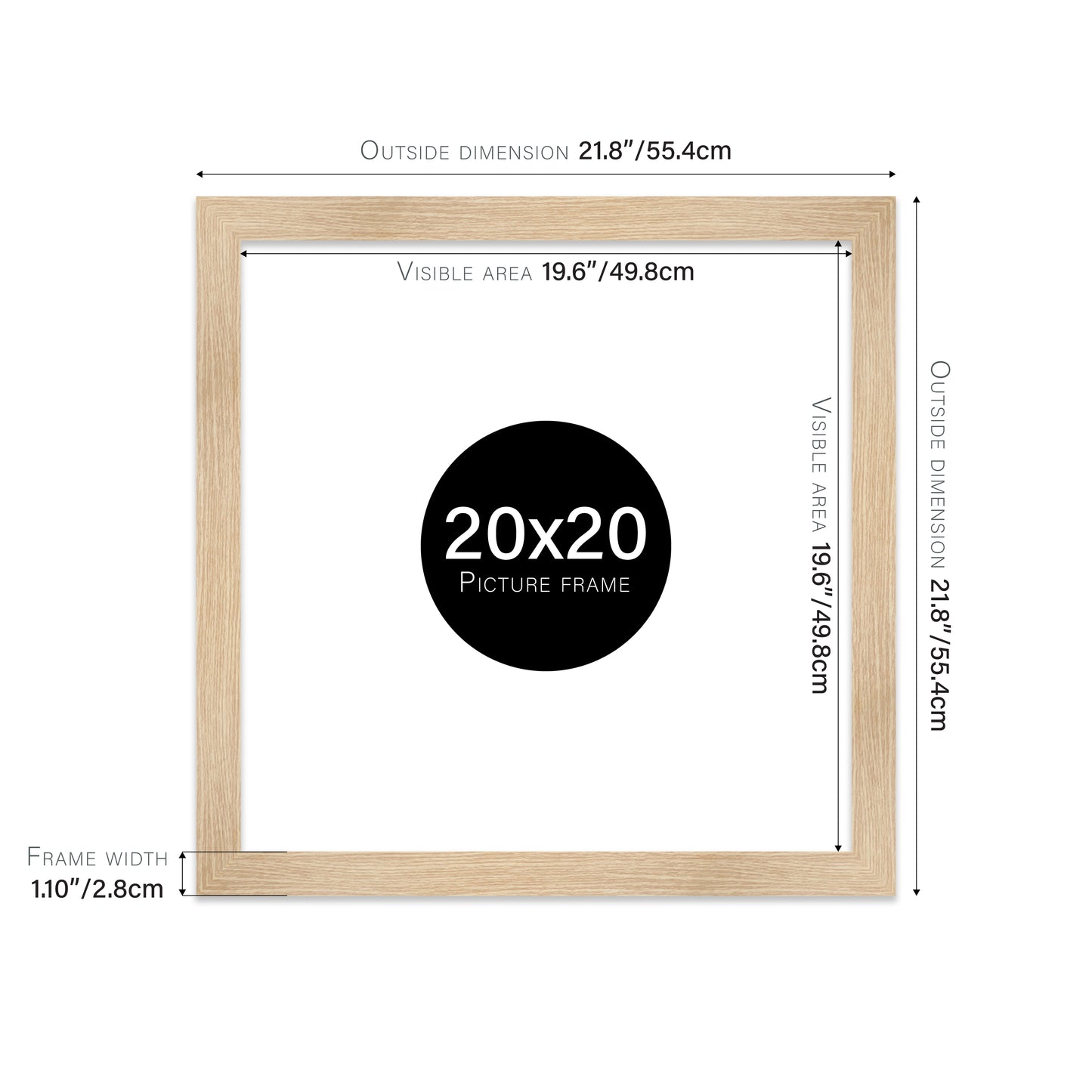 Oak Picture Frame 28mm Edge