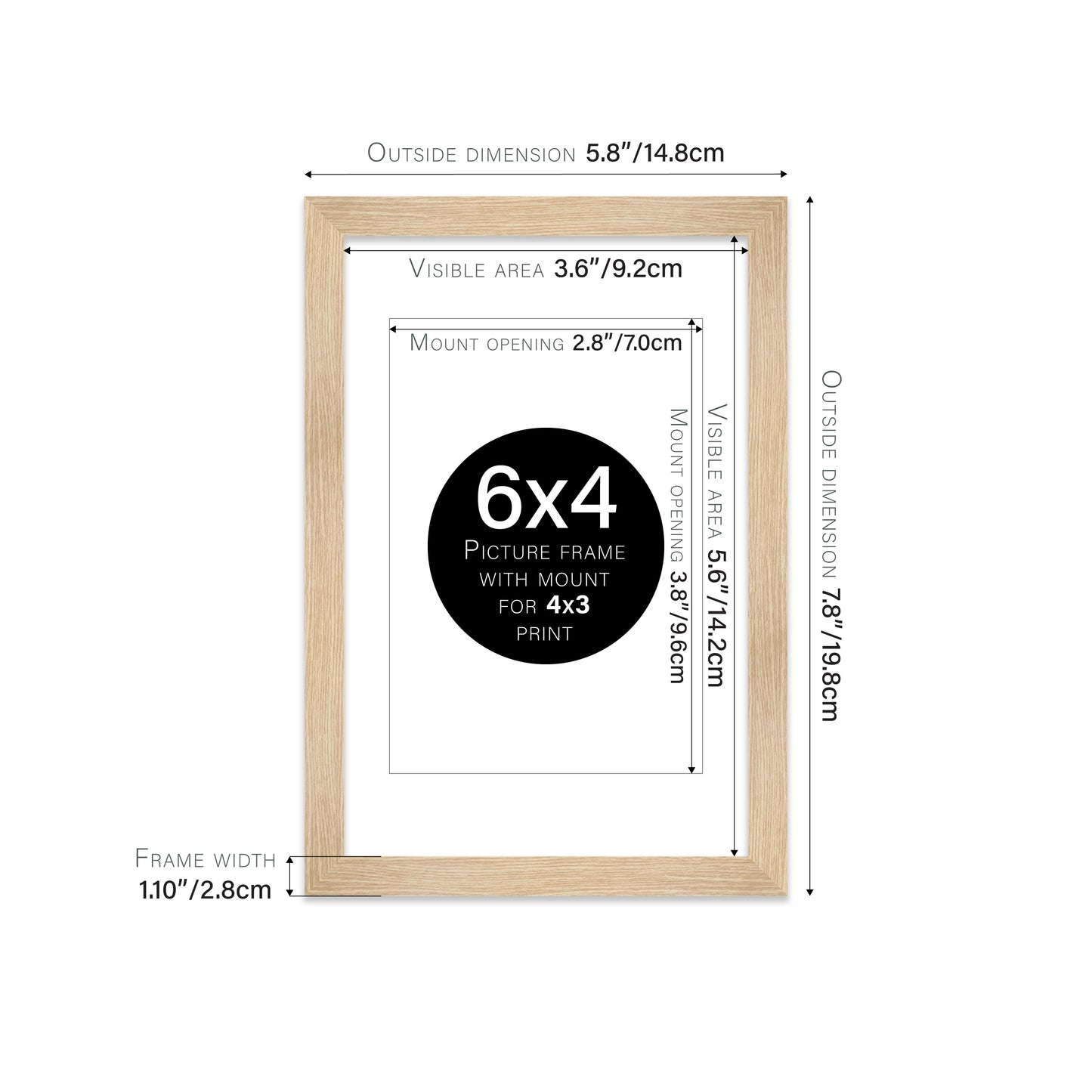 Oak Picture Frame 28mm Edge