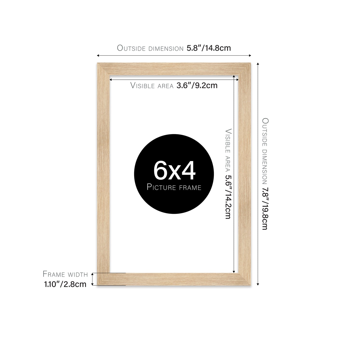 Oak Picture Frame 28mm Edge