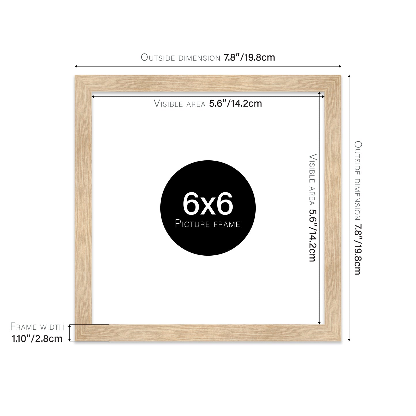 Oak Picture Frame 28mm Edge