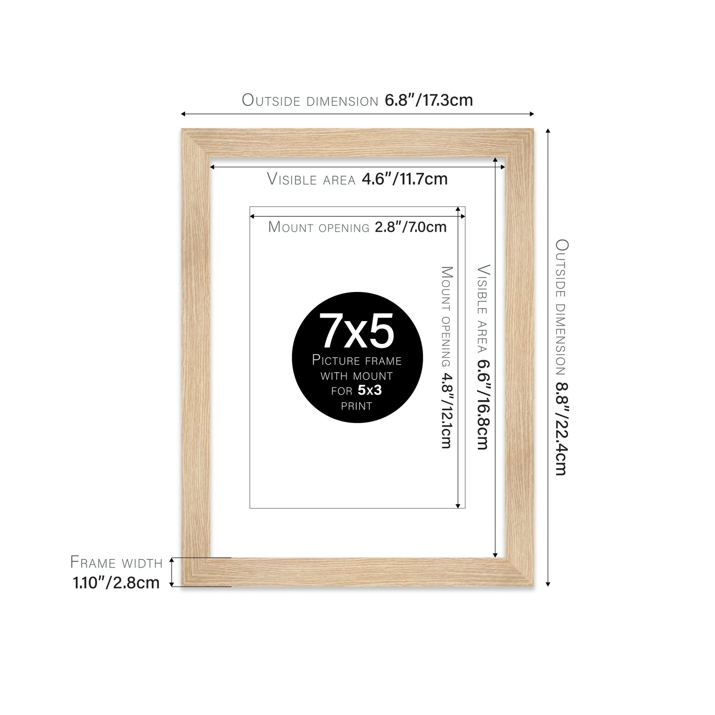 Oak Picture Frame 28mm Edge