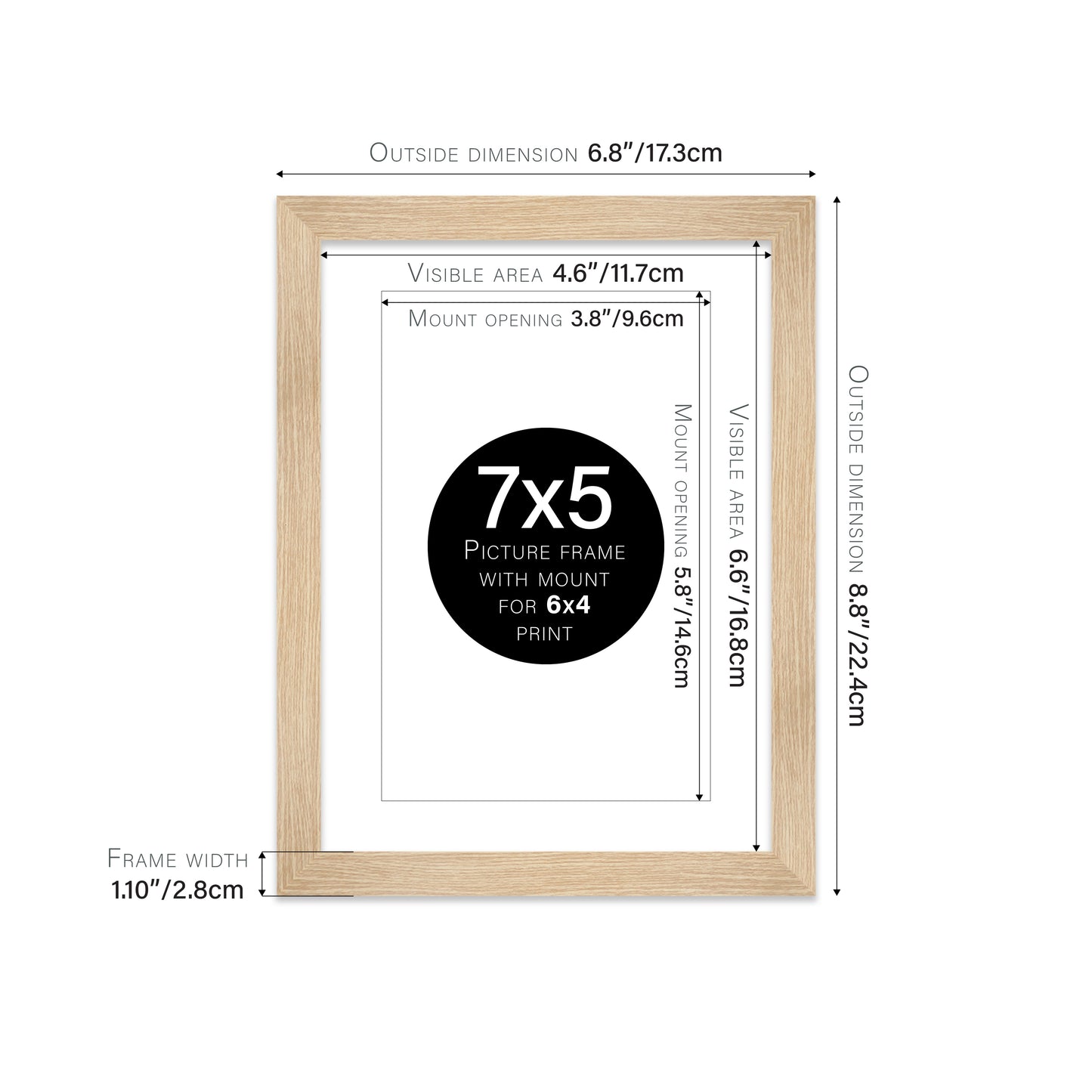 Oak Picture Frame 28mm Edge