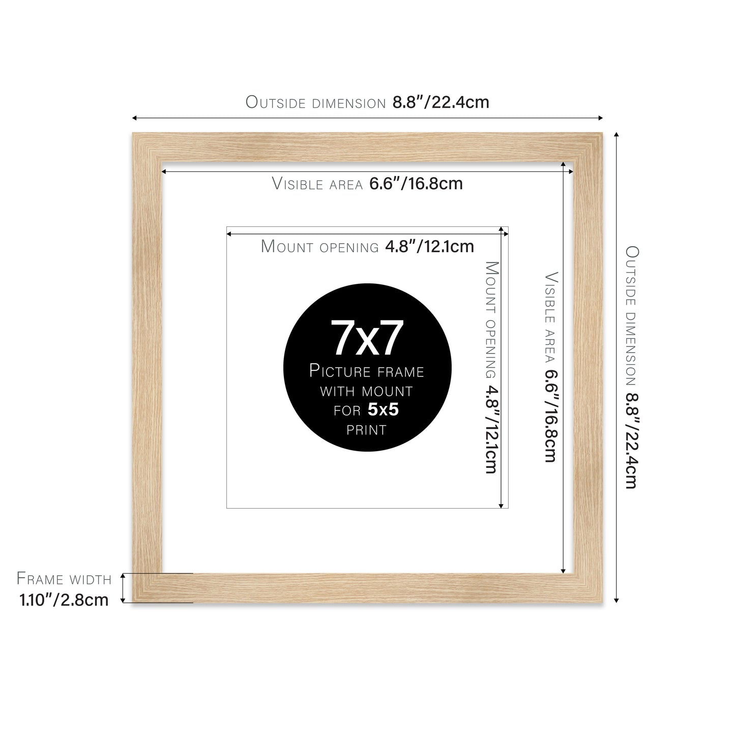 Oak Picture Frame 28mm Edge