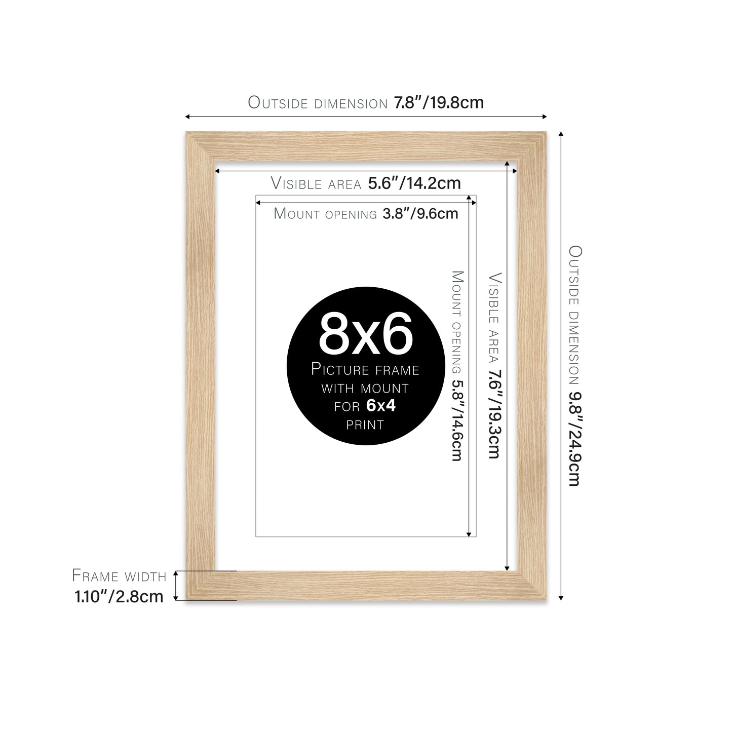 Oak Picture Frame 28mm Edge