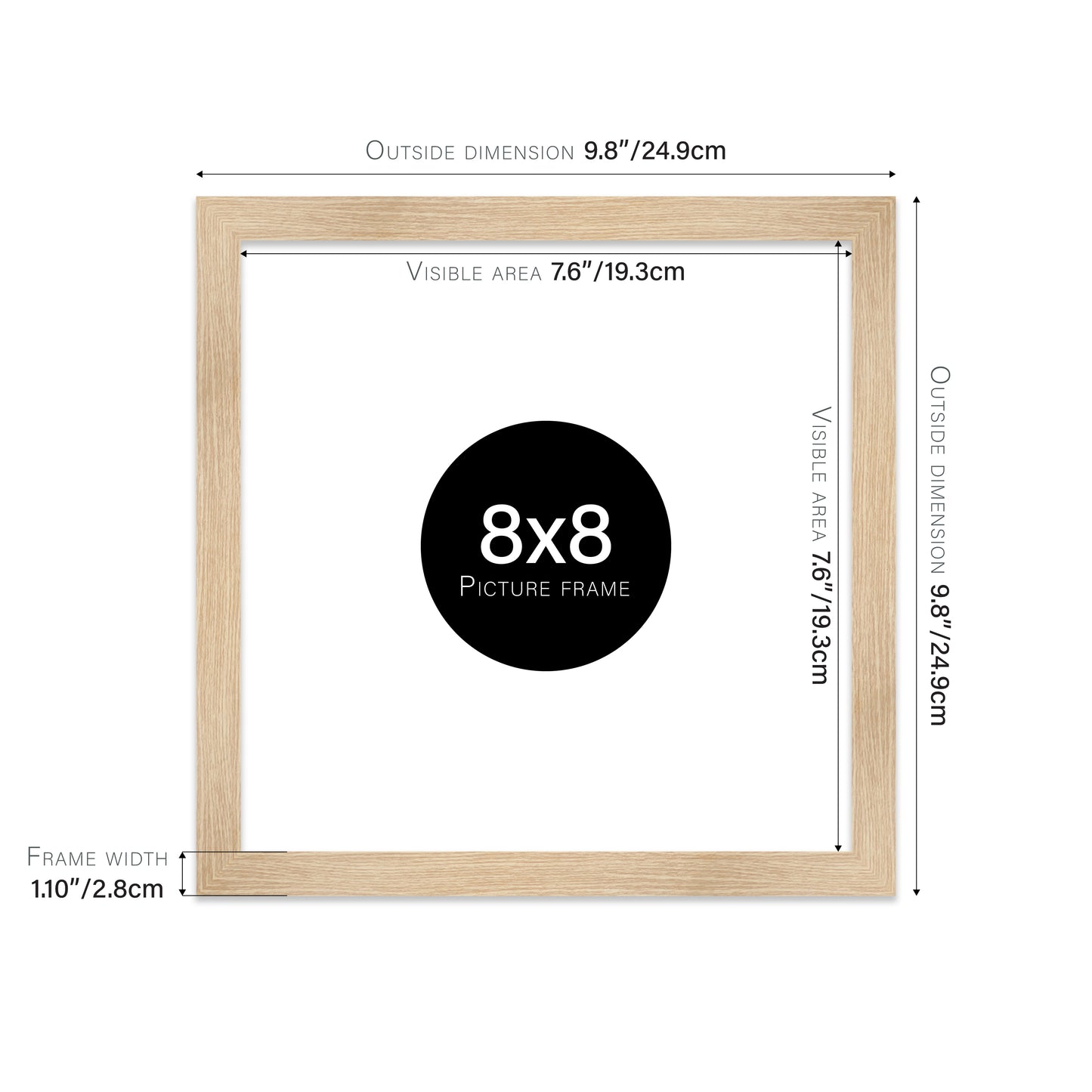 Oak Picture Frame 28mm Edge
