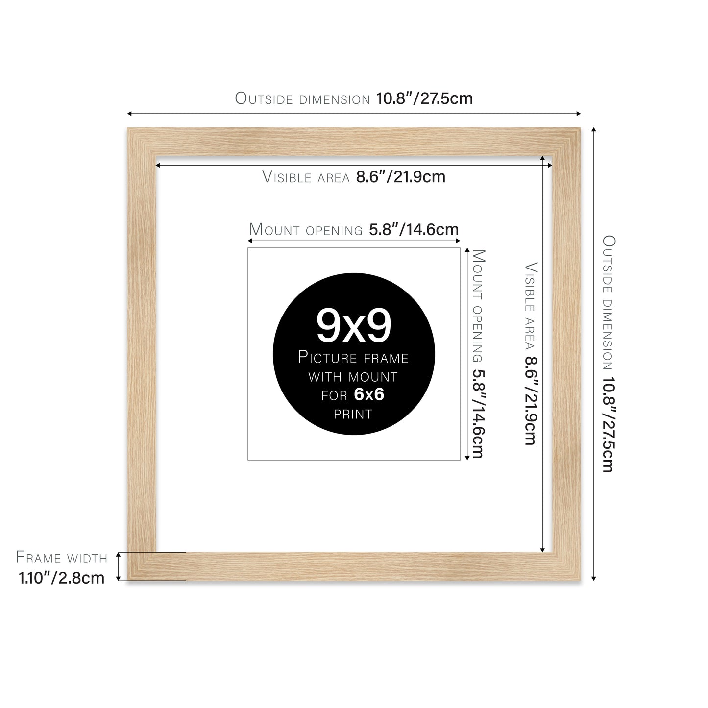 Oak Picture Frame 28mm Edge