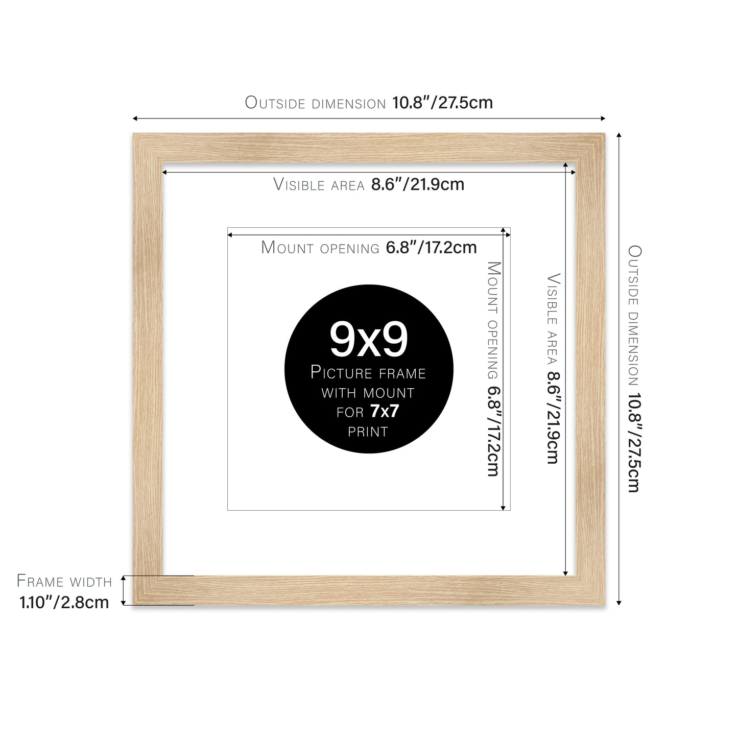 Oak Picture Frame 28mm Edge