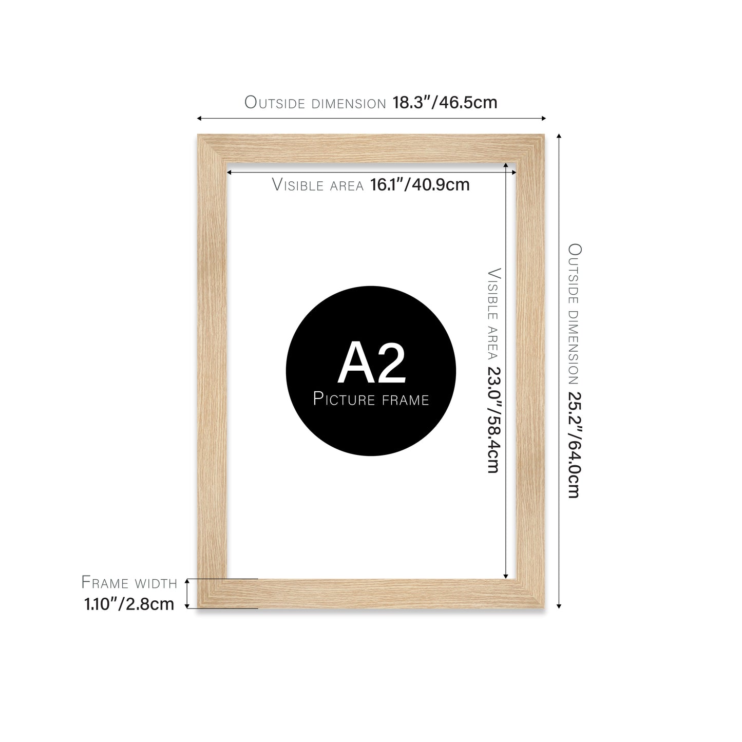 Oak Picture Frame 28mm Edge