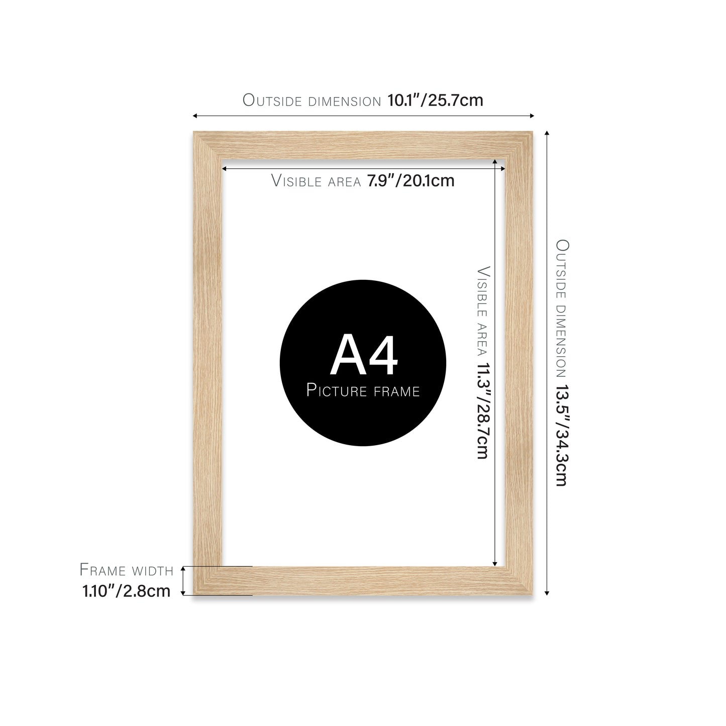 Oak Picture Frame 28mm Edge