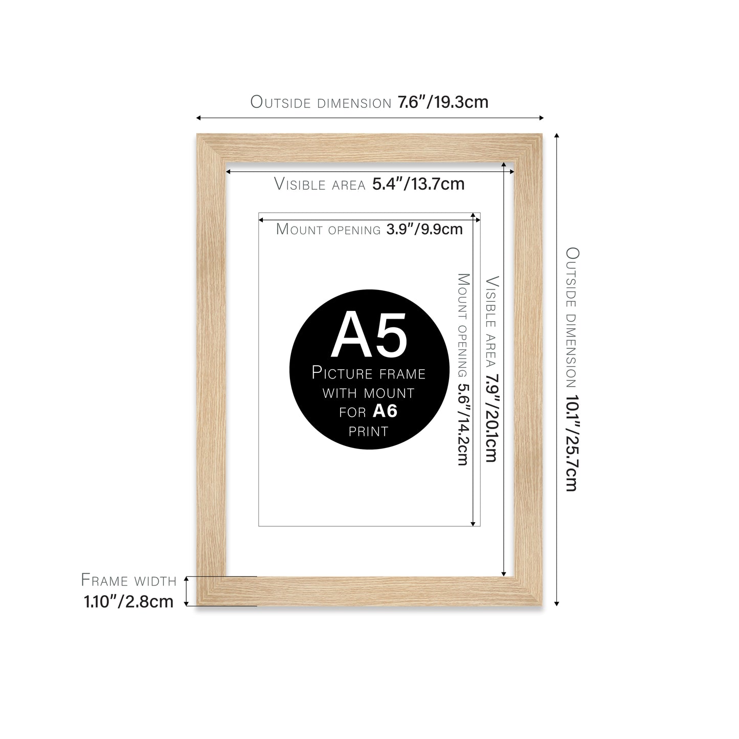 Oak Picture Frame 28mm Edge
