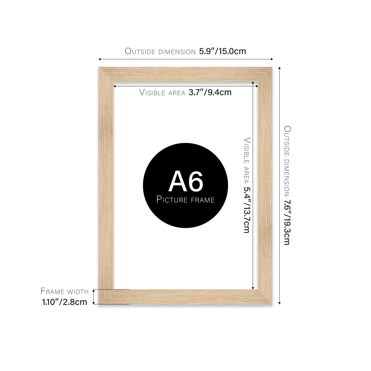 Oak Picture Frame 28mm Edge