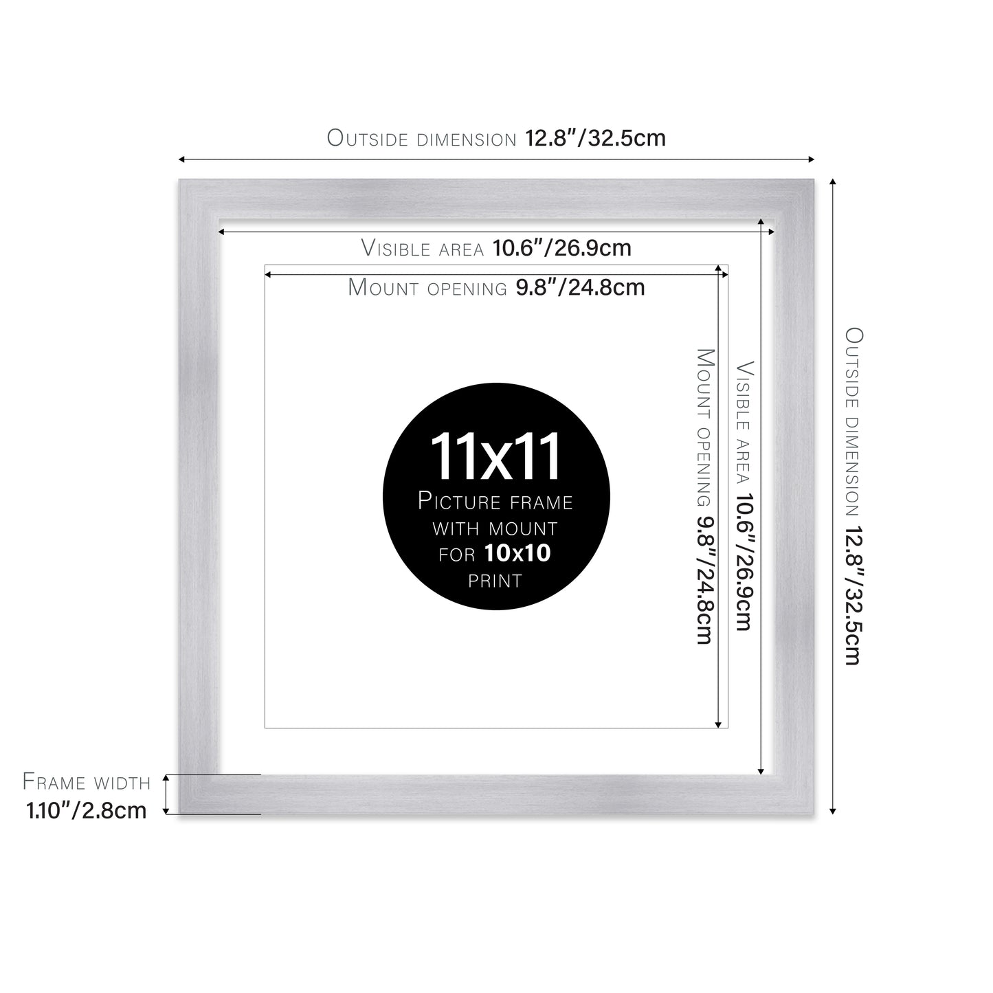 Silver Picture Frame 28mm Edge