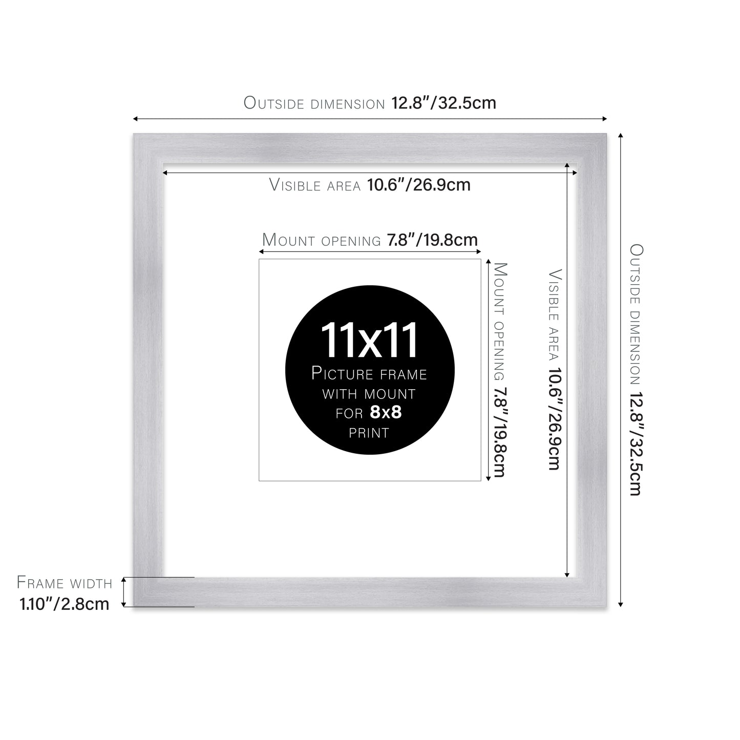 Silver Picture Frame 28mm Edge