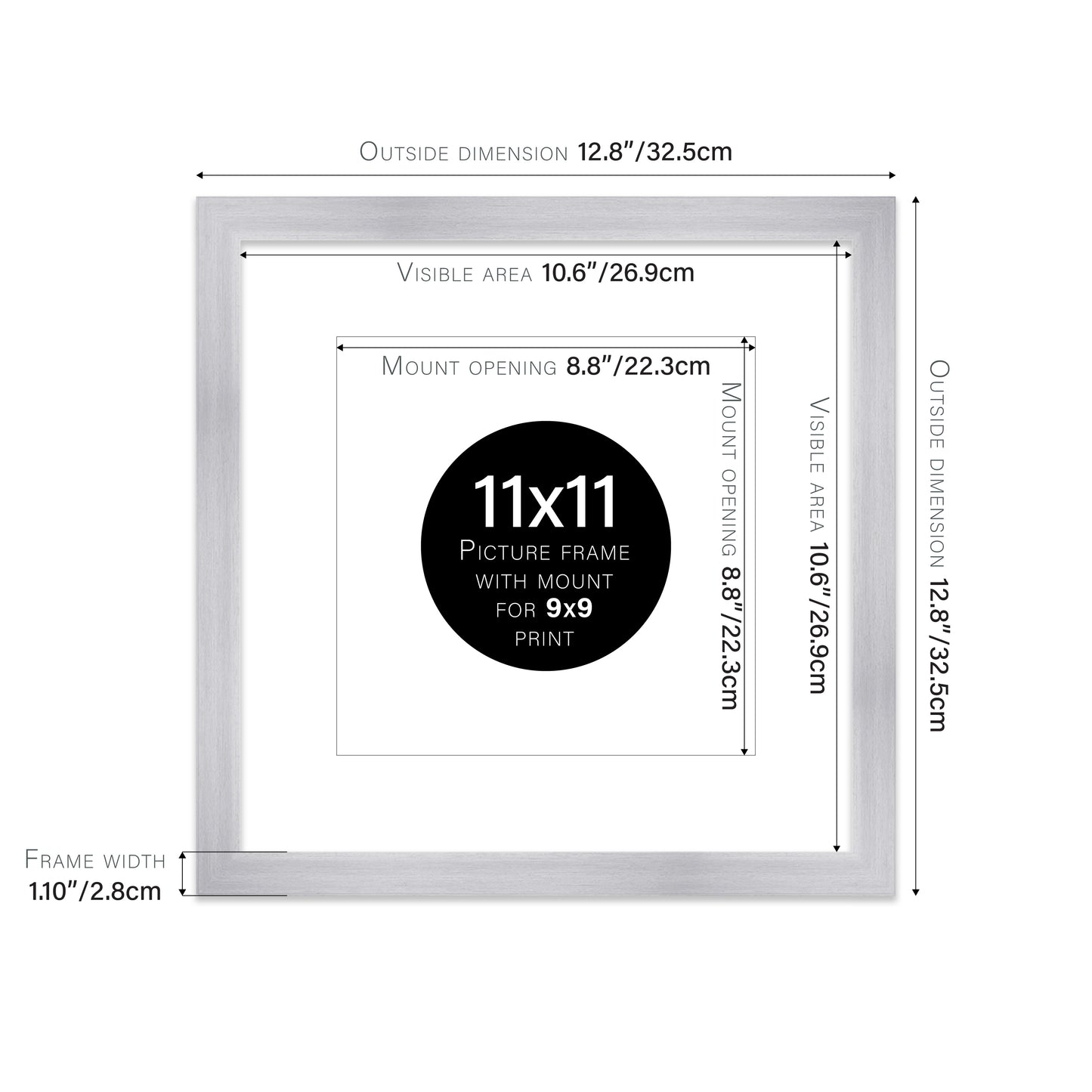 Silver Picture Frame 28mm Edge