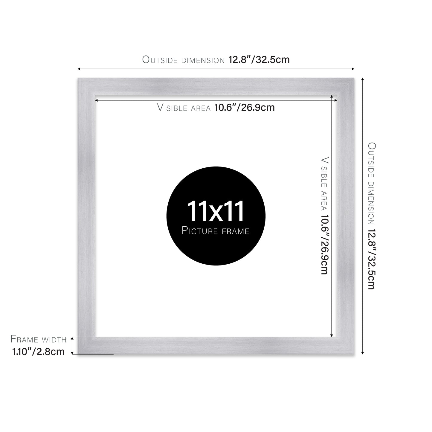 Silver Picture Frame 28mm Edge