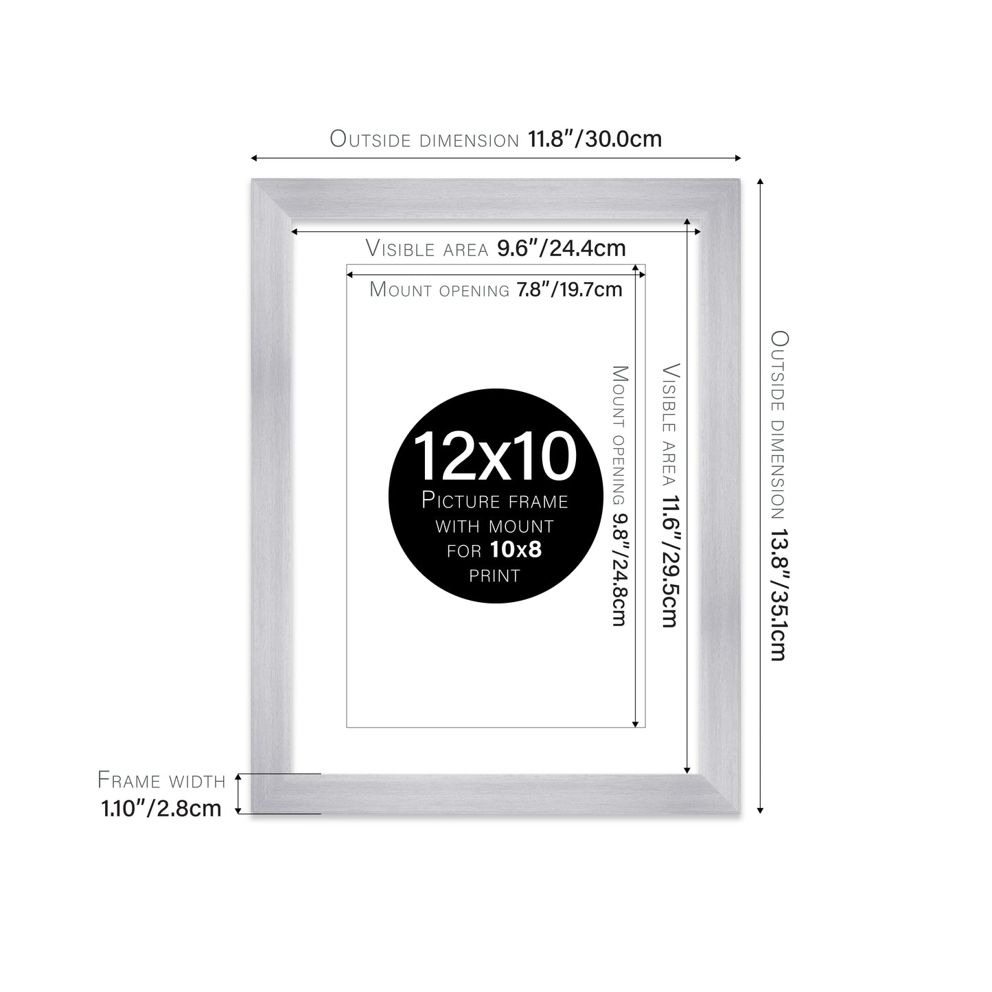 Silver Picture Frame 28mm Edge