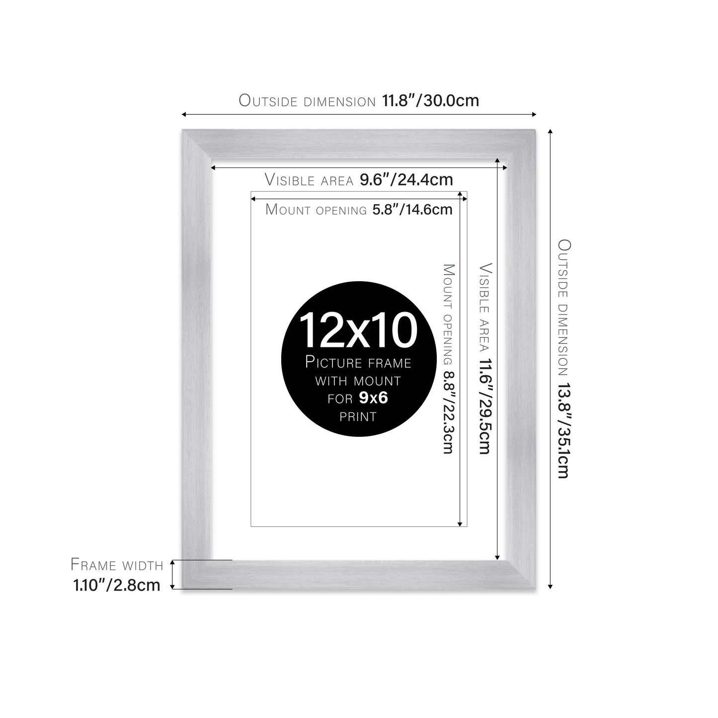Silver Picture Frame 28mm Edge