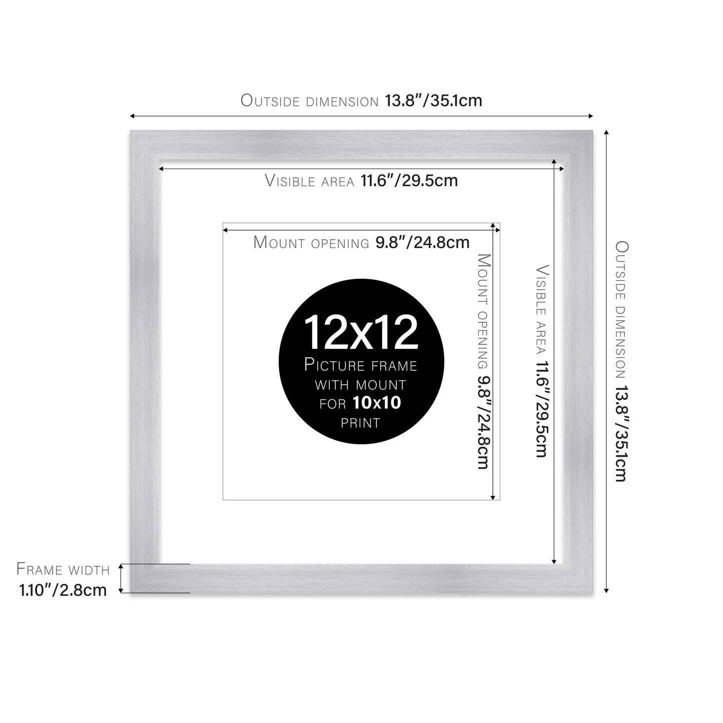 Silver Picture Frame 28mm Edge