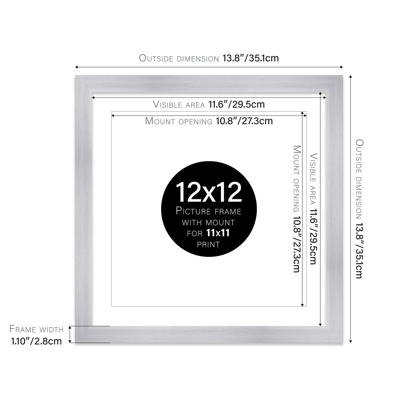 Silver Picture Frame 28mm Edge