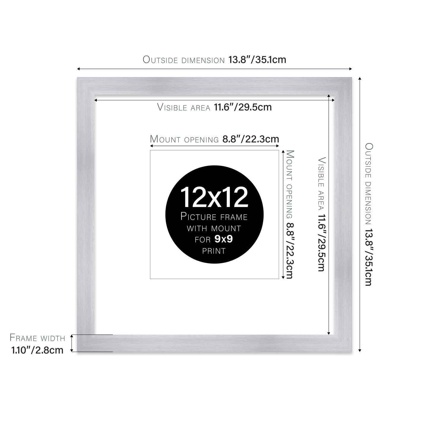 Silver Picture Frame 28mm Edge