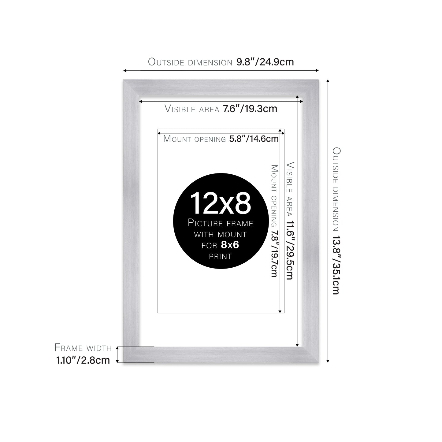 Silver Picture Frame 28mm Edge