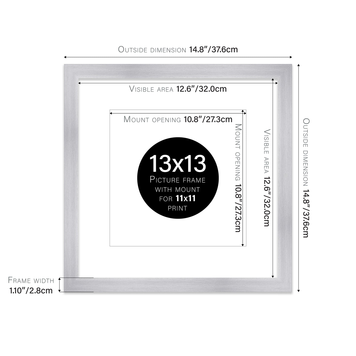 Silver Picture Frame 28mm Edge