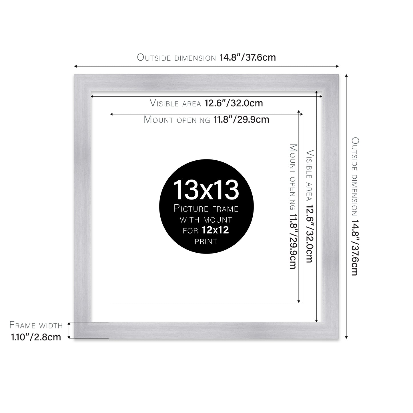 Silver Picture Frame 28mm Edge