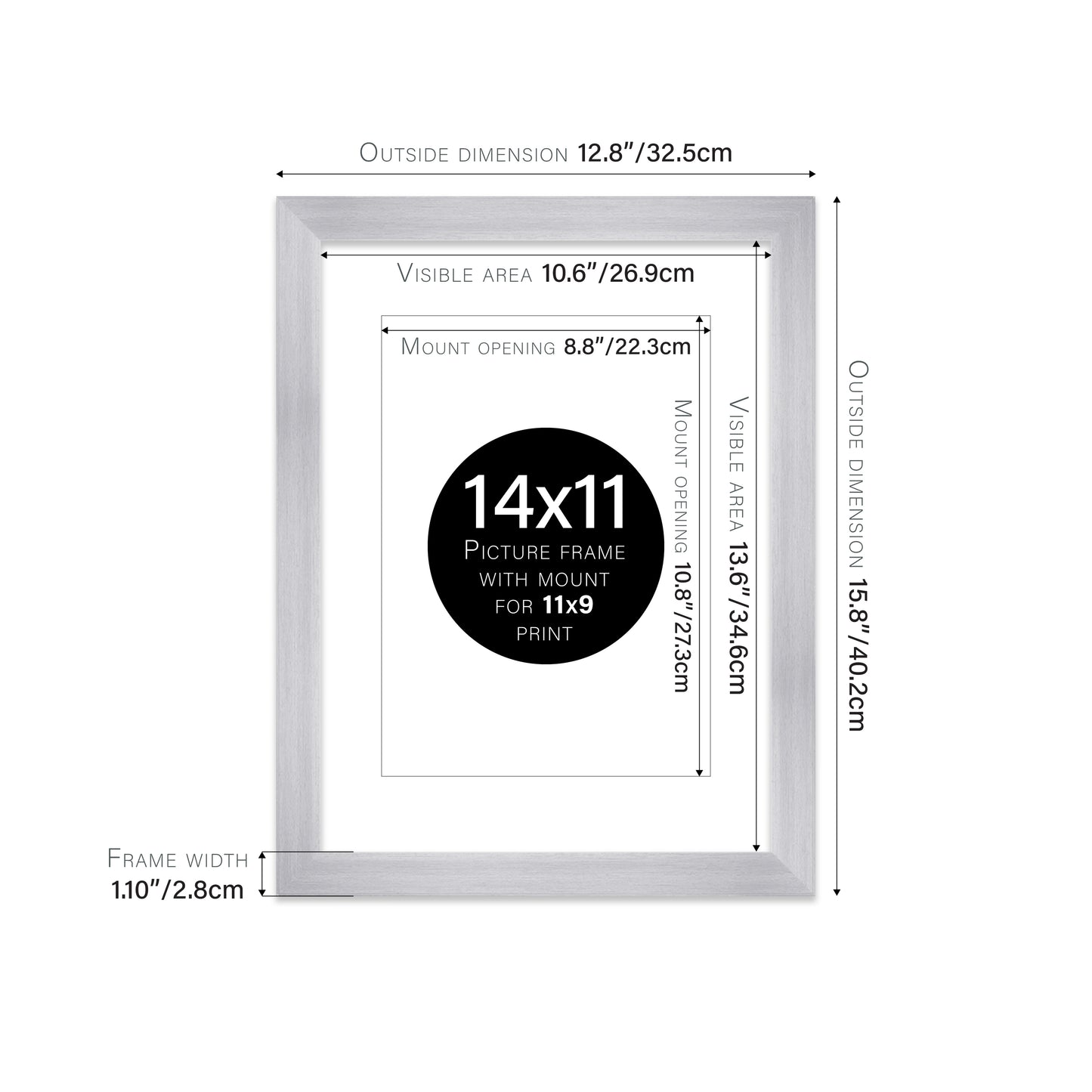 Silver Picture Frame 28mm Edge
